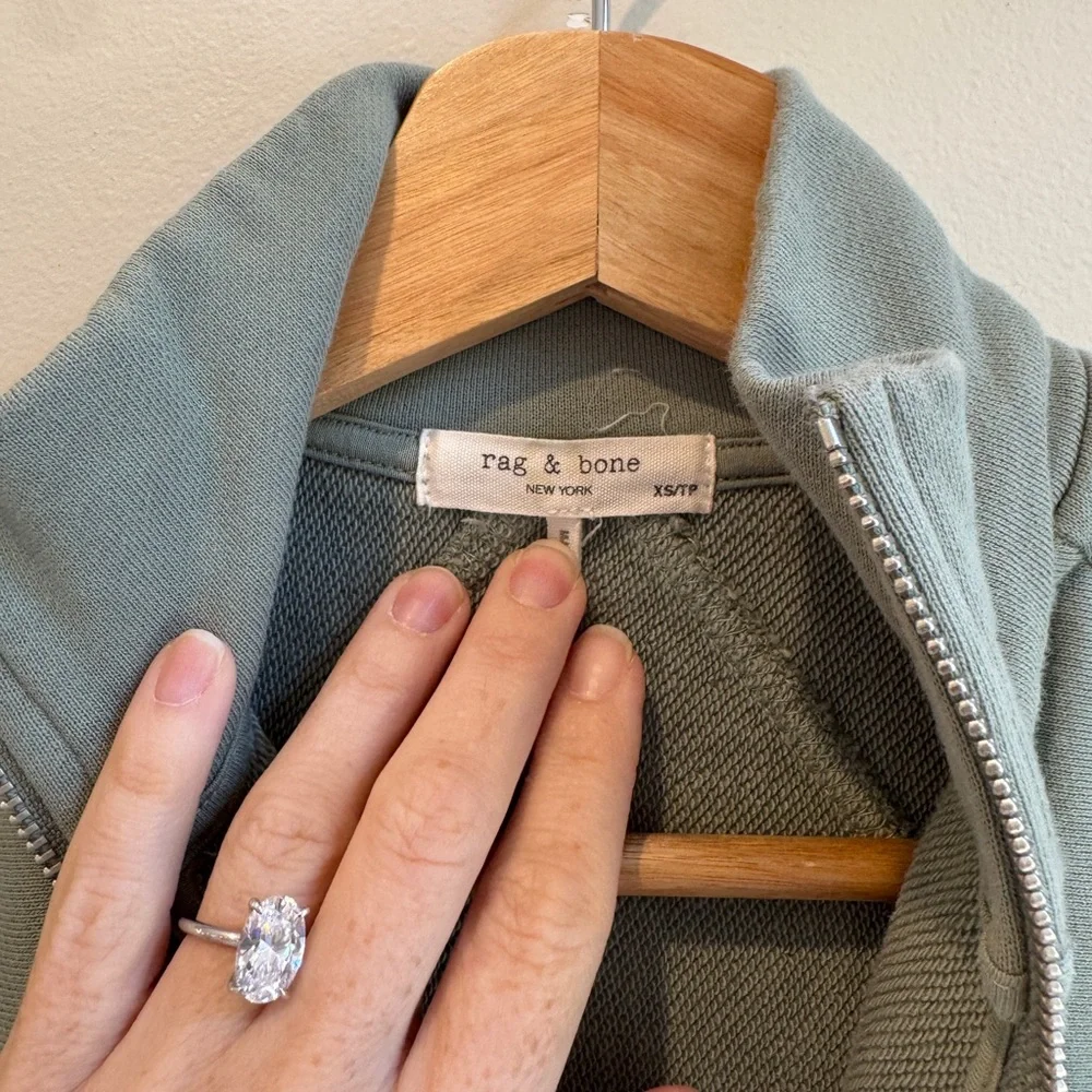 Rag and bone quarter zip pullover sweater sage green size XS - Picture 3 of 5